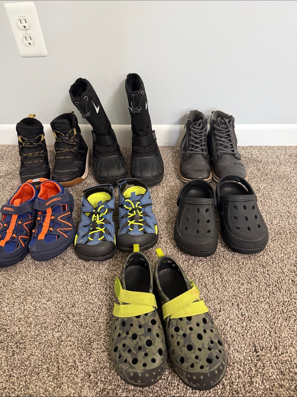 Kid's boots, sandals, shoes , lots of 7